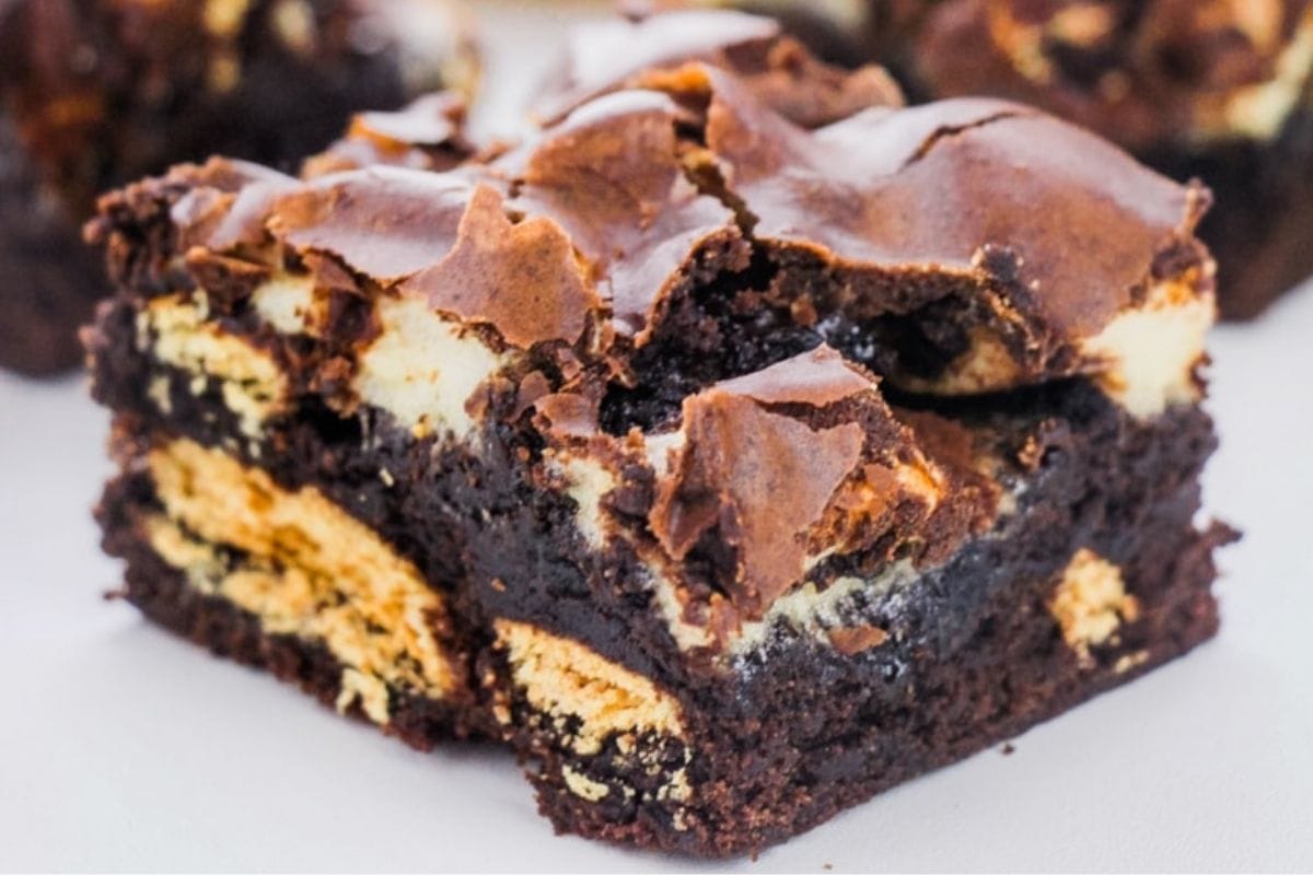 s'mores brownie slice