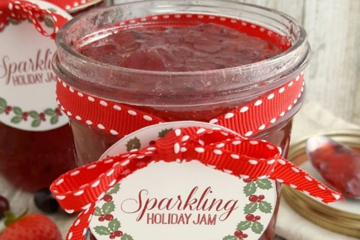 sparkling jam in a jar