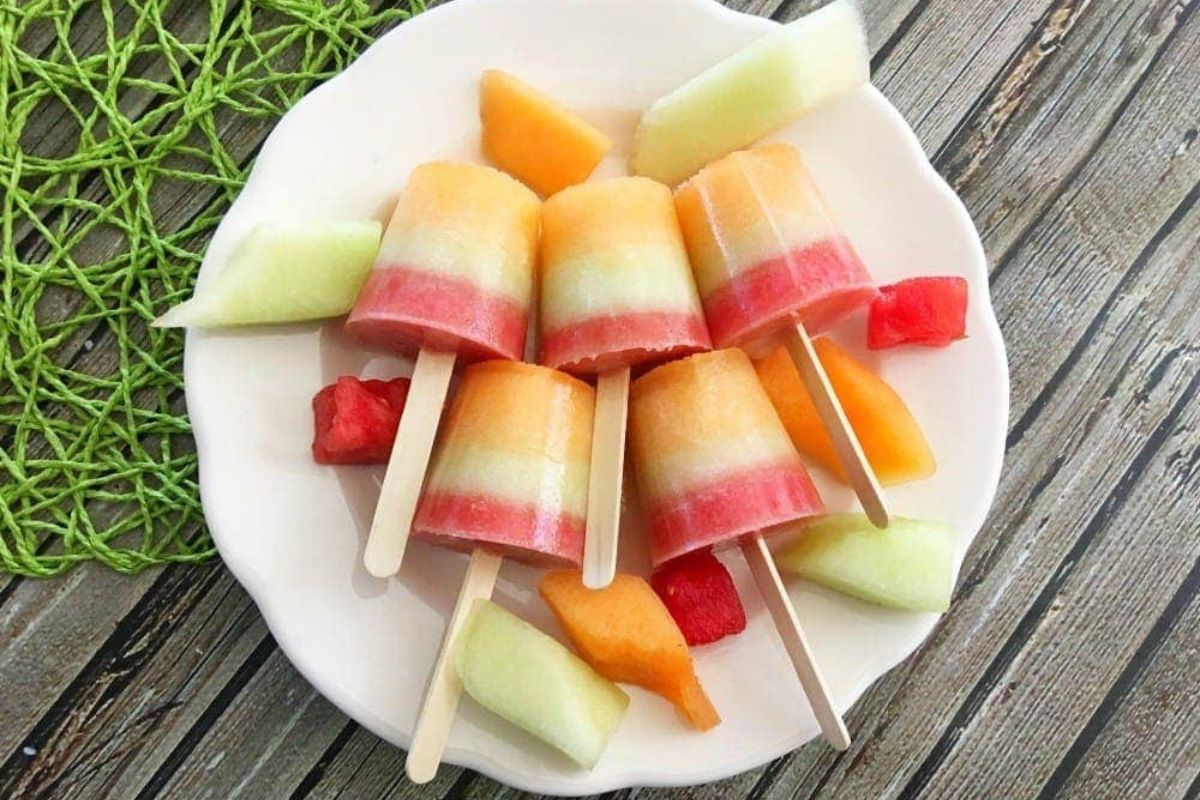 Triple melon layered pops