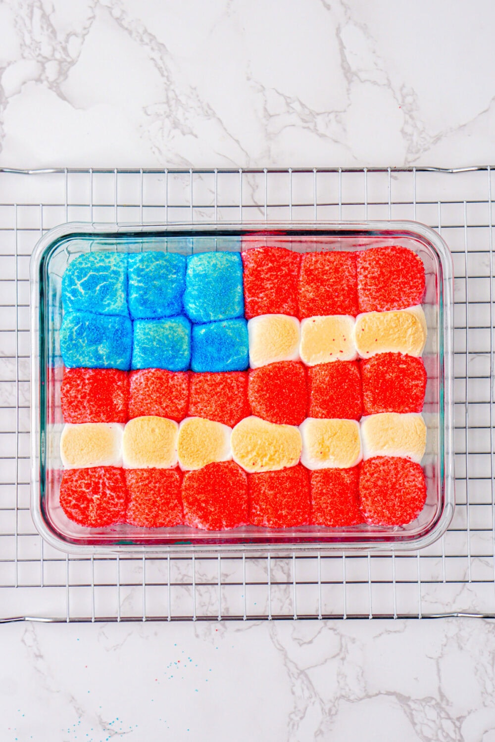 baked American flag smores dip