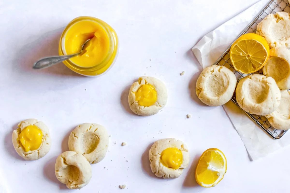 lemon curd cookies on a table