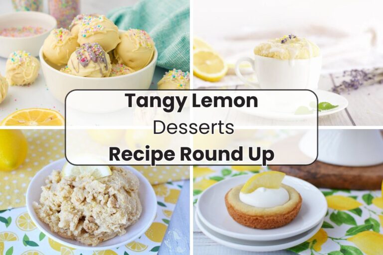 four lemon desserts in a collage