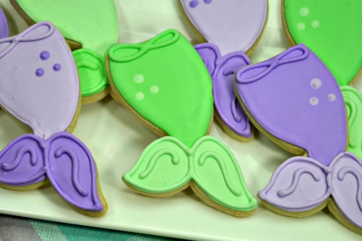 mermaid fin sugar cookies