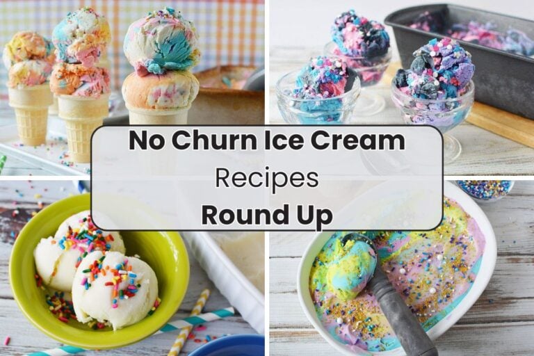 four no churn ice creams in a collage
