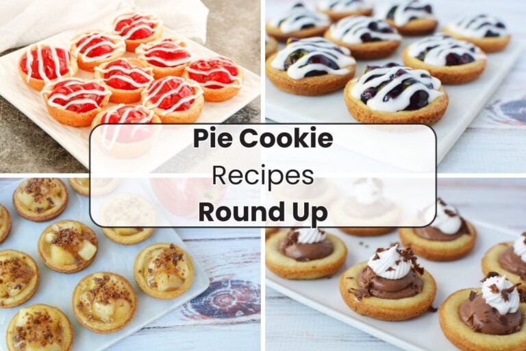 4 pie cookies in a collage