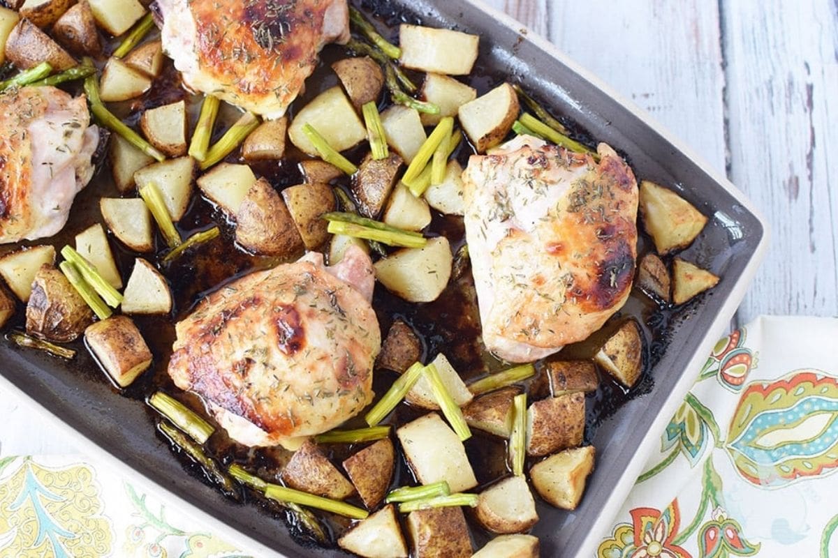 chicken thigh sheet pan dinner