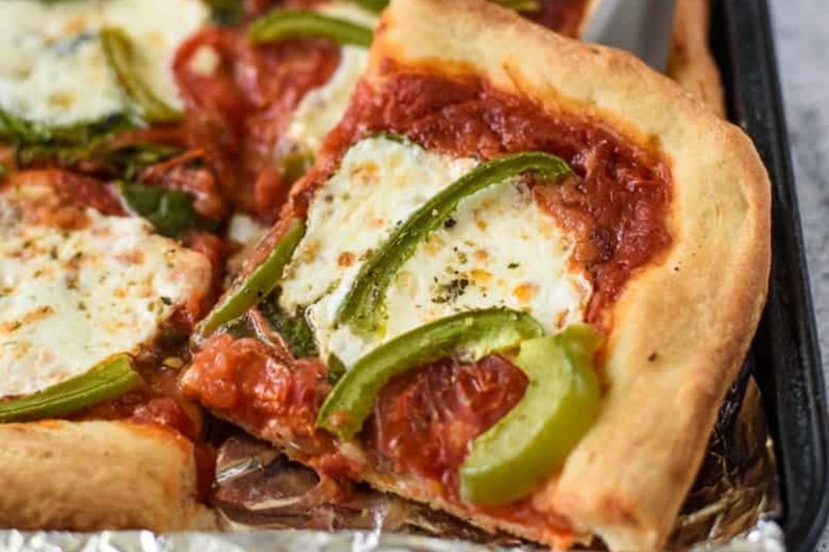 pizza on a sheet pan