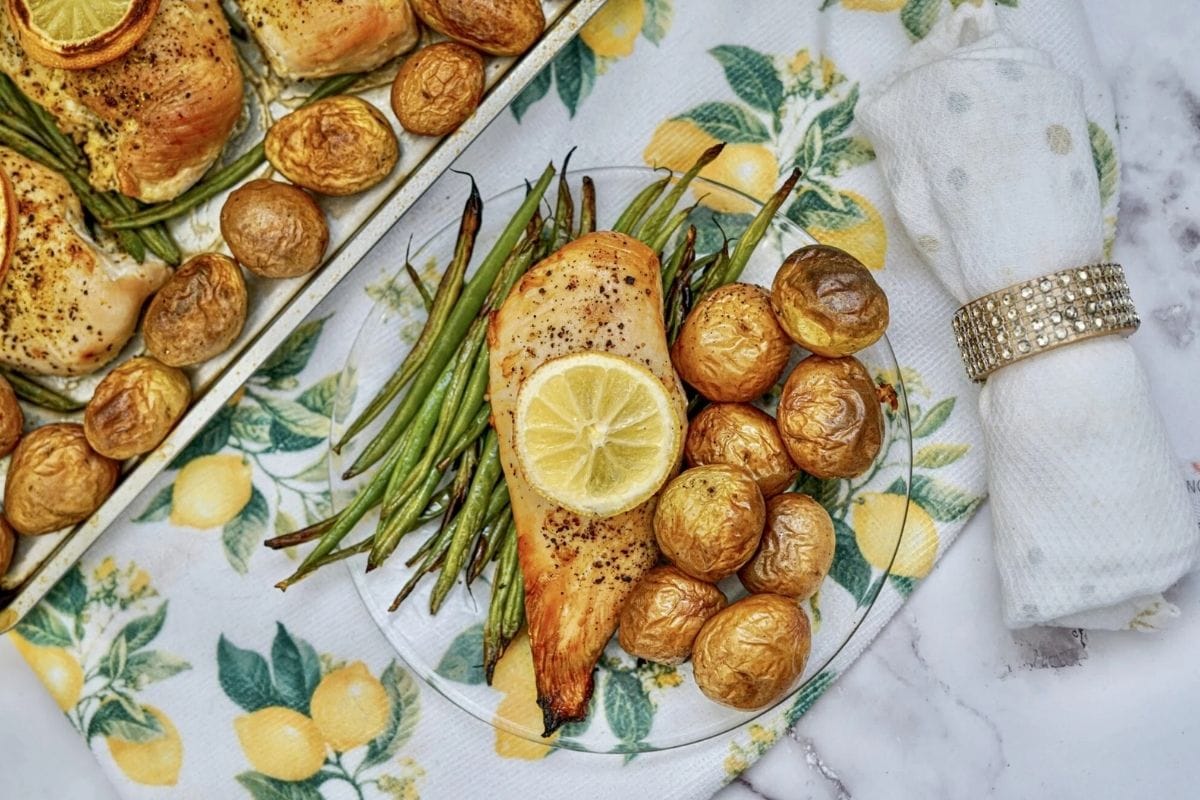 lemon chicken and potatoes