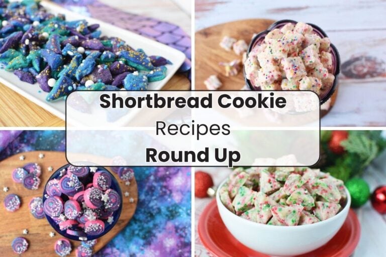 four shortbread cookie creations in a collage