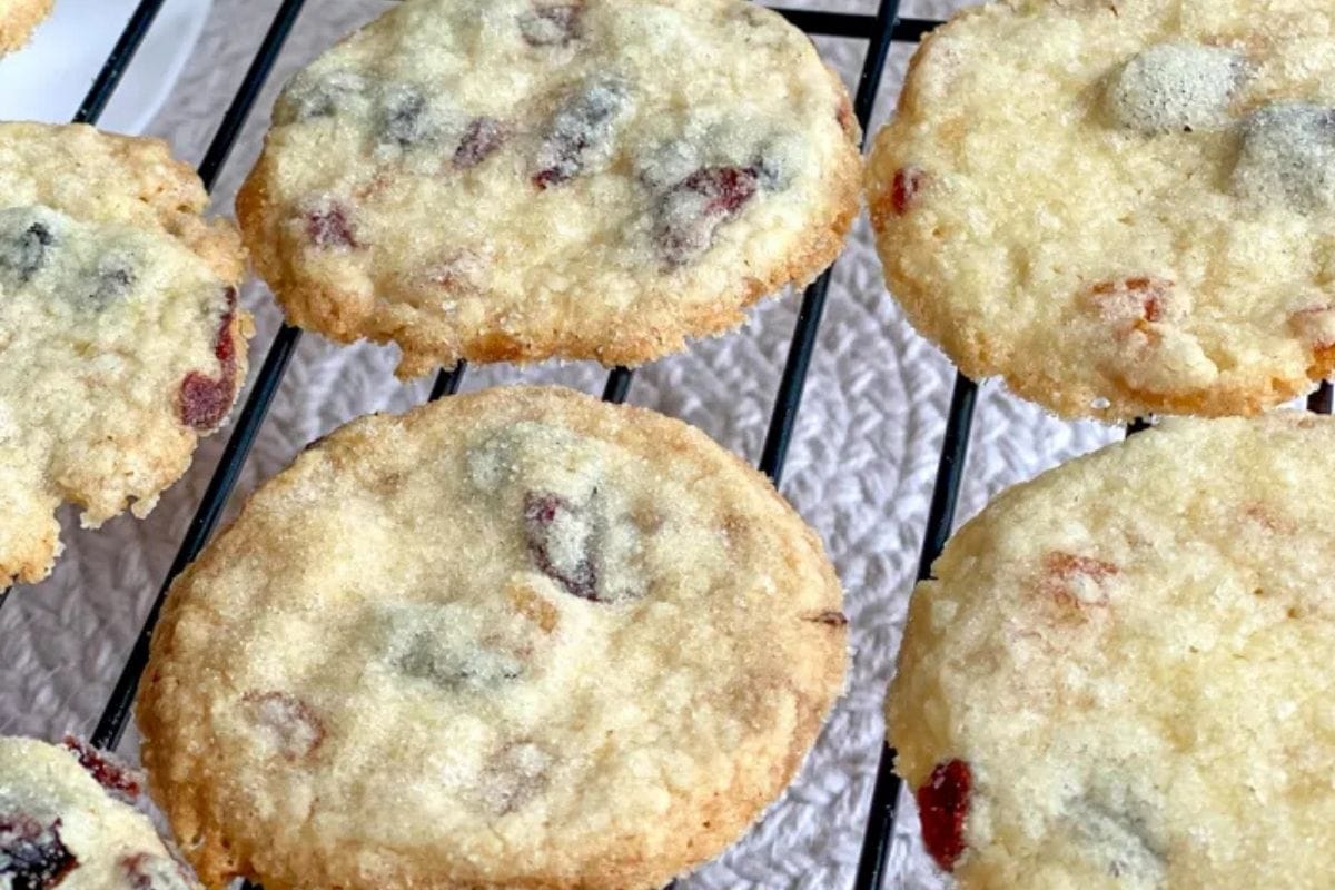 shortbread cookies on a rack