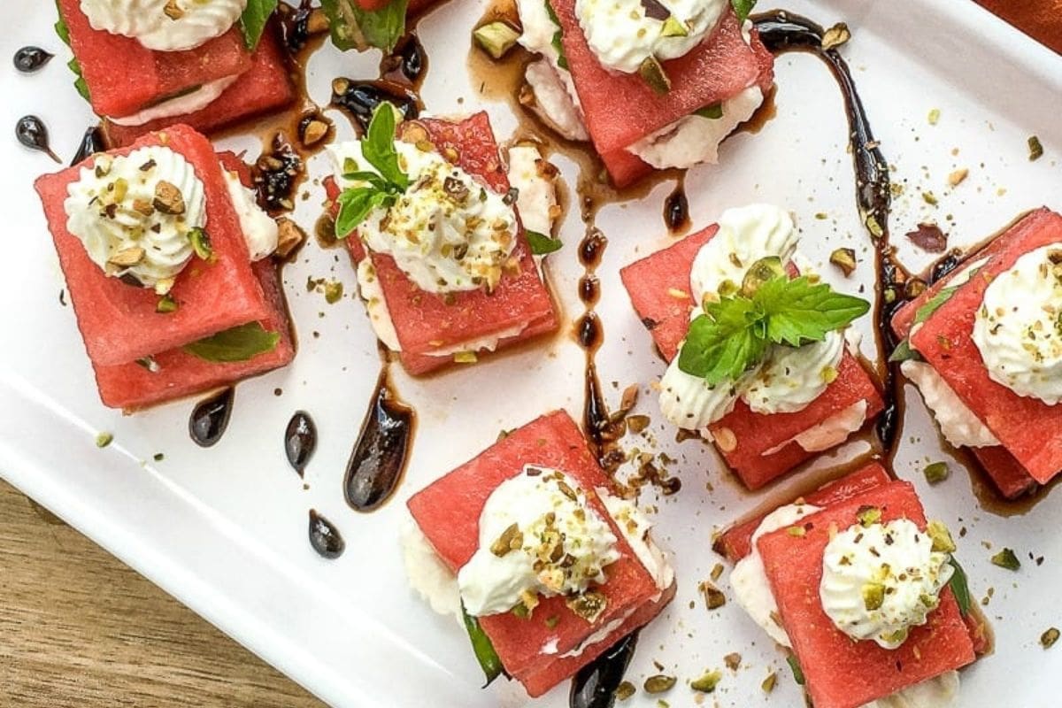watermelon feta appetizers