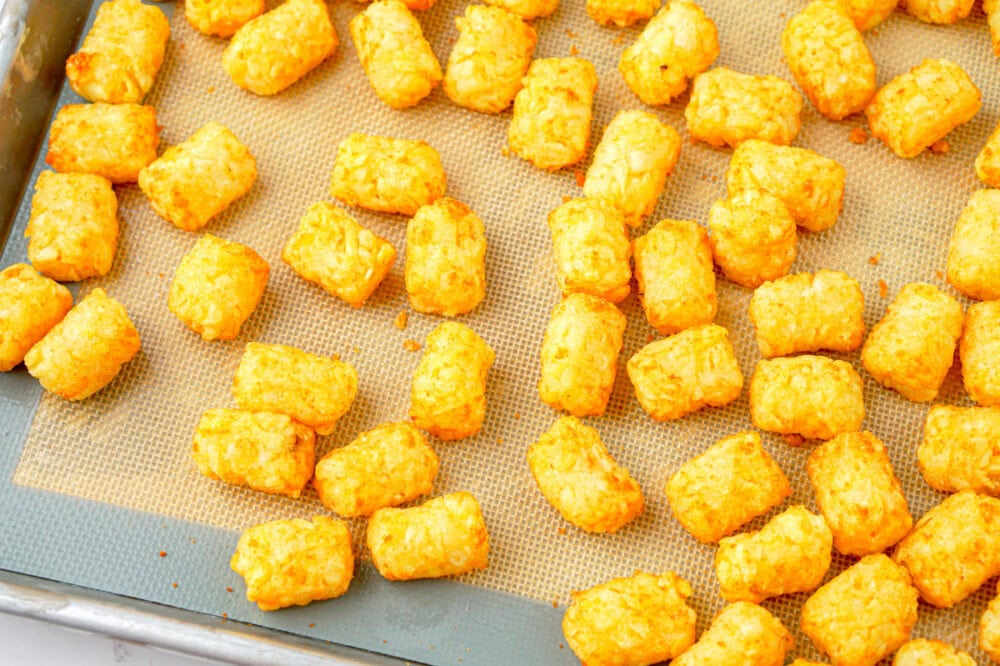 tater tots on a baking sheet