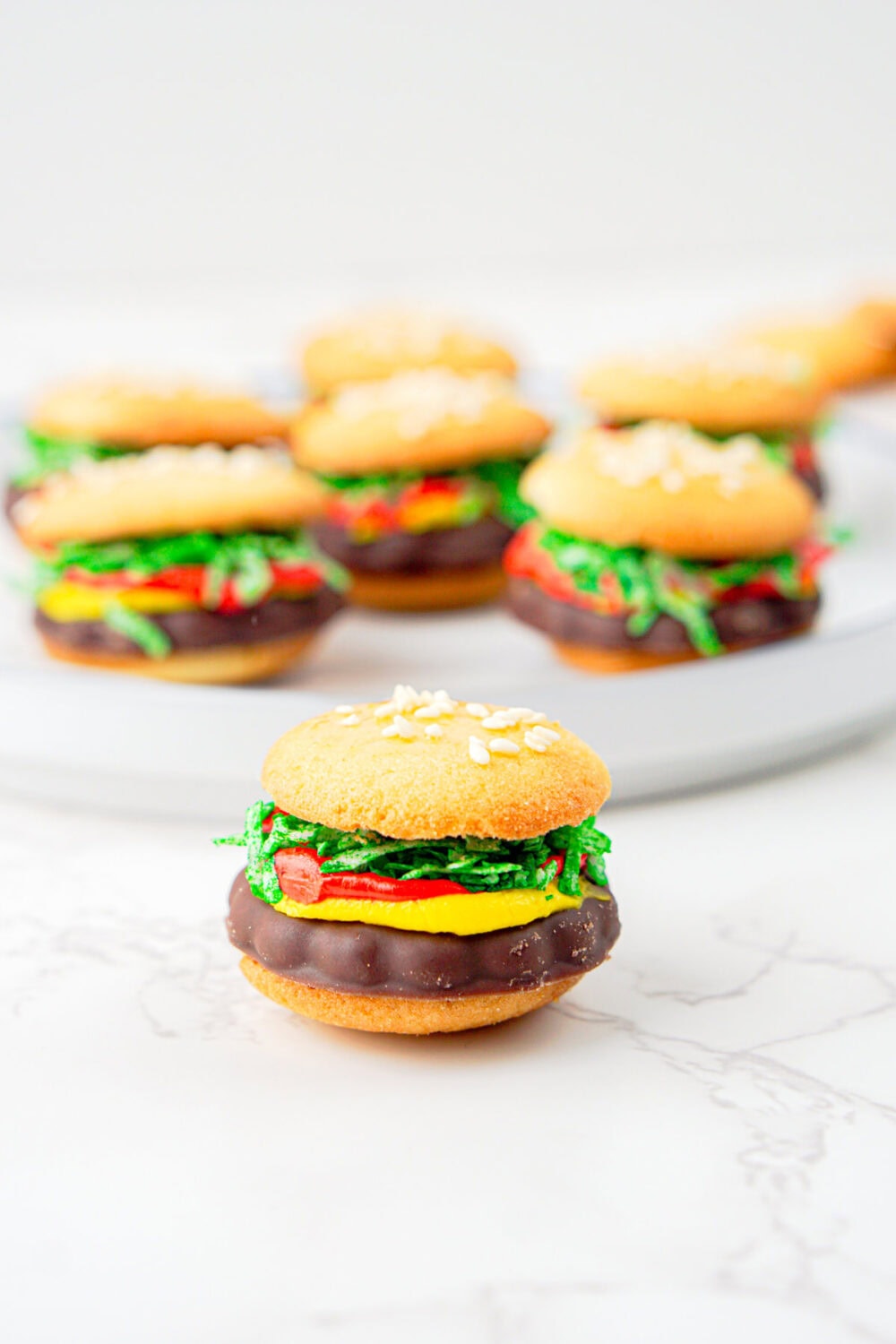 plate of cookies that look like sliders