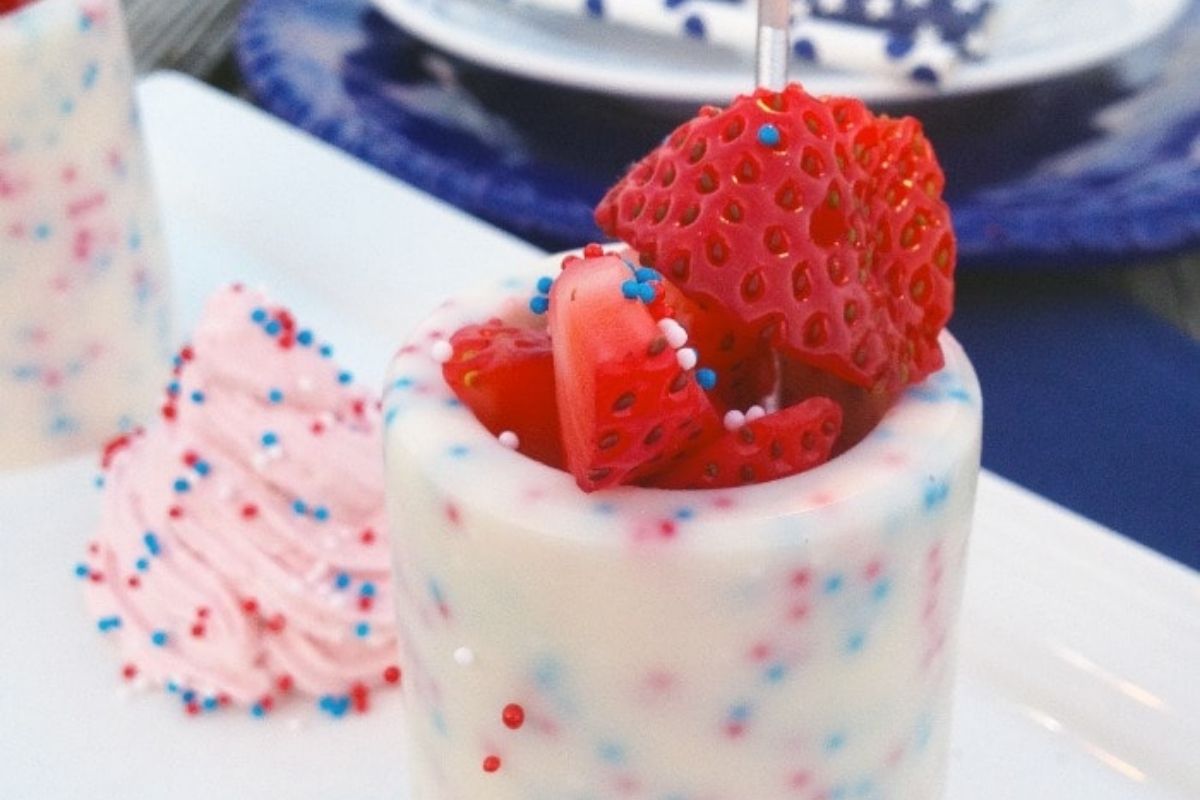 shot cup made out of white chocolate