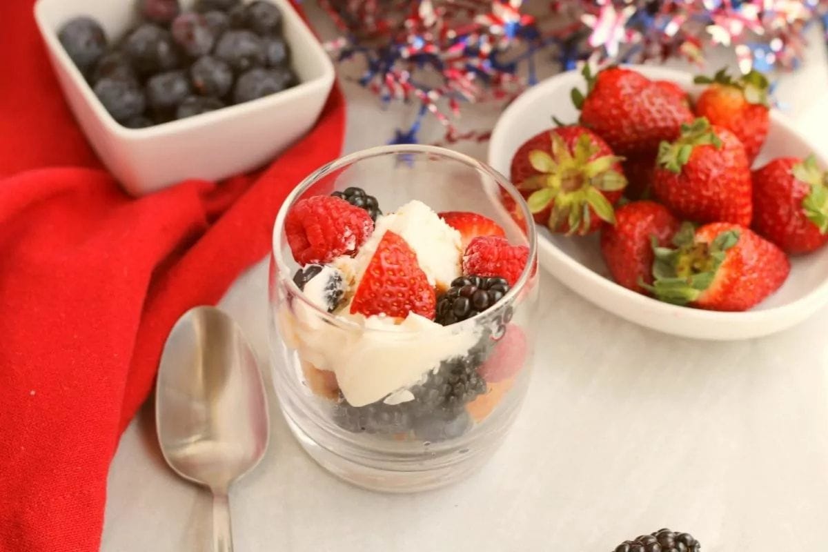 berry trifle in a glass