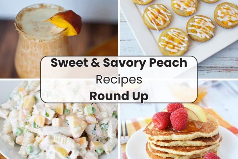 4 recipes with peaches in a collage