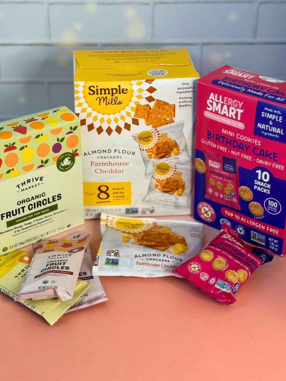 Three packaged snacks from Thrive Market