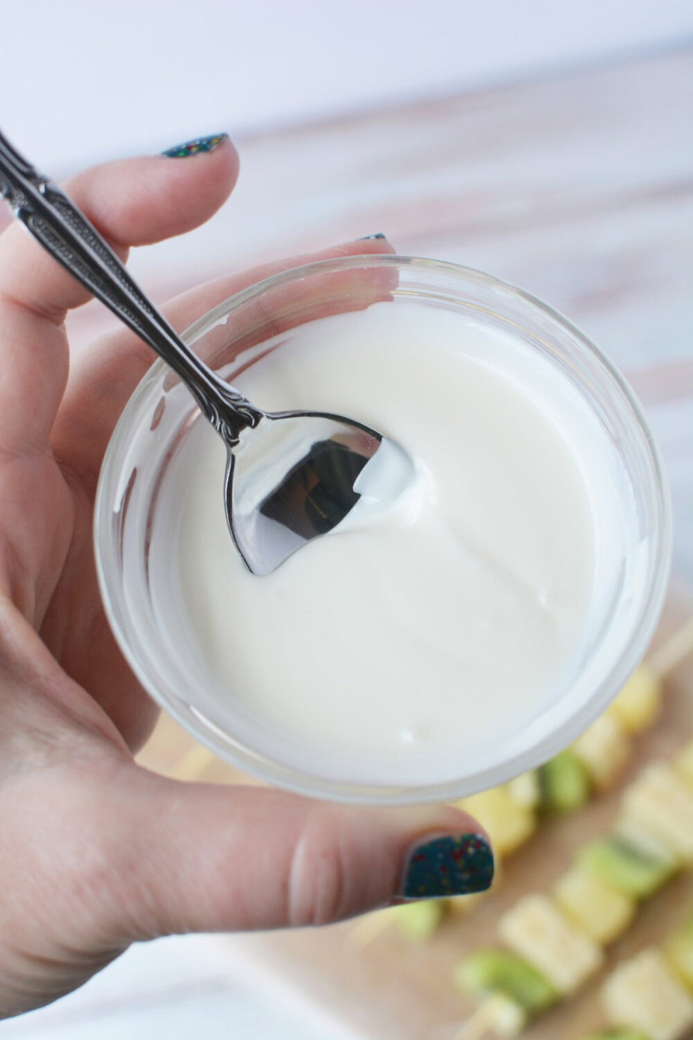 melted white chocolate in a bowl