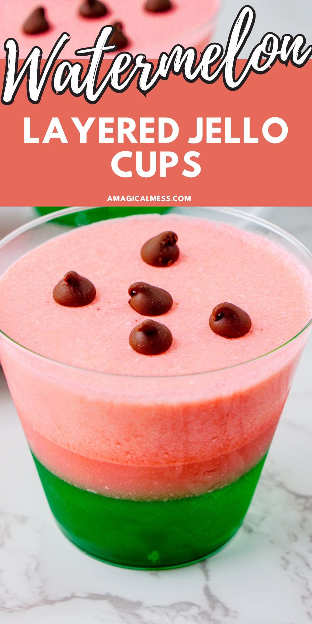 layered watermelon gelatin cups