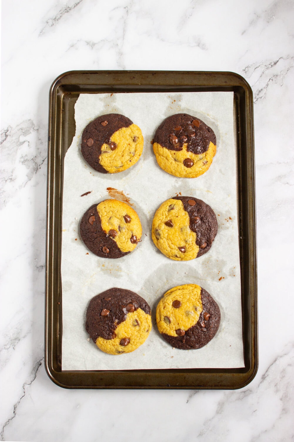 brookies cookies on a baking sheet