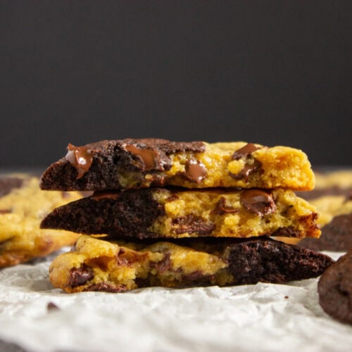 Brookies stacked on a table
