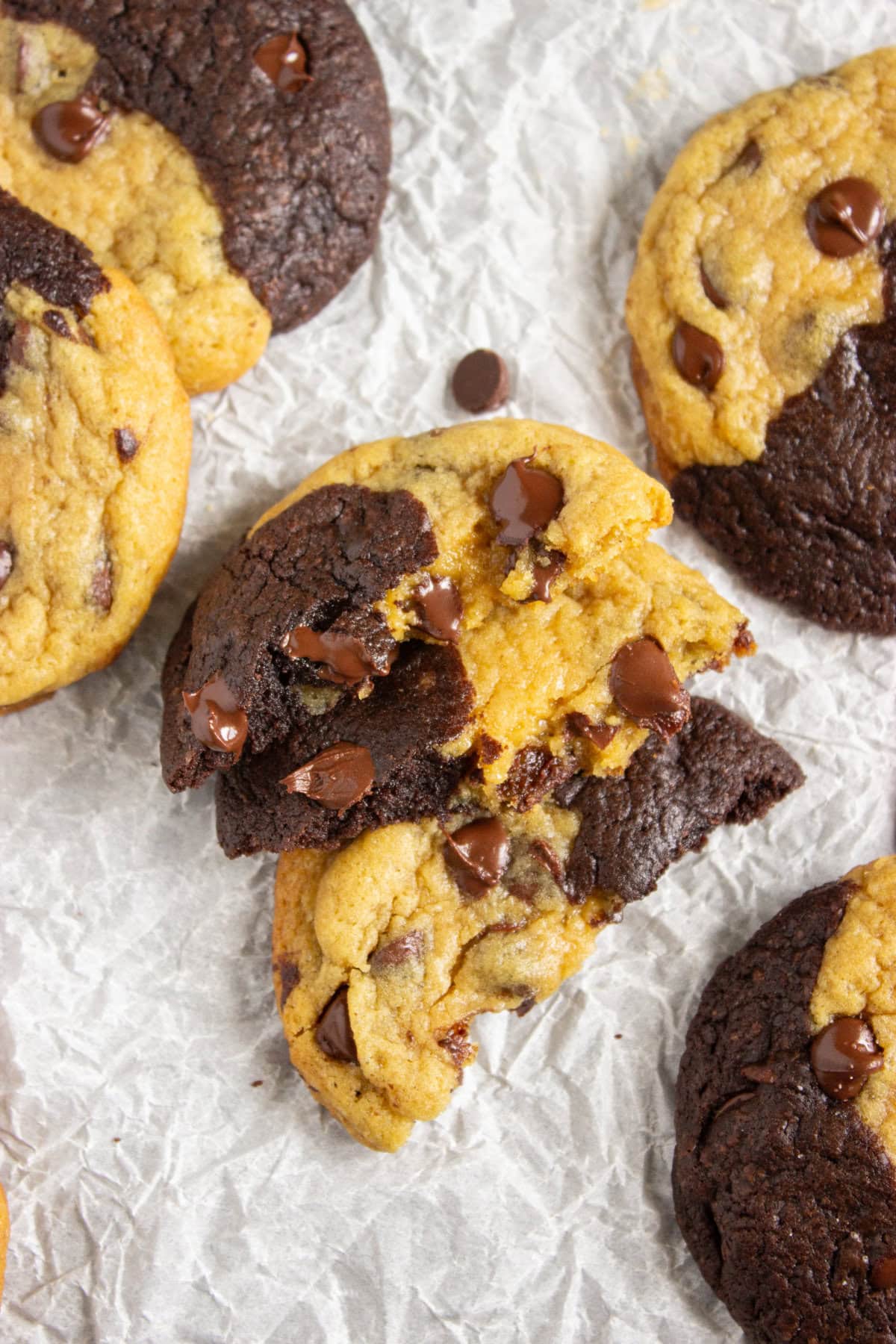 Brookies cookies on a table