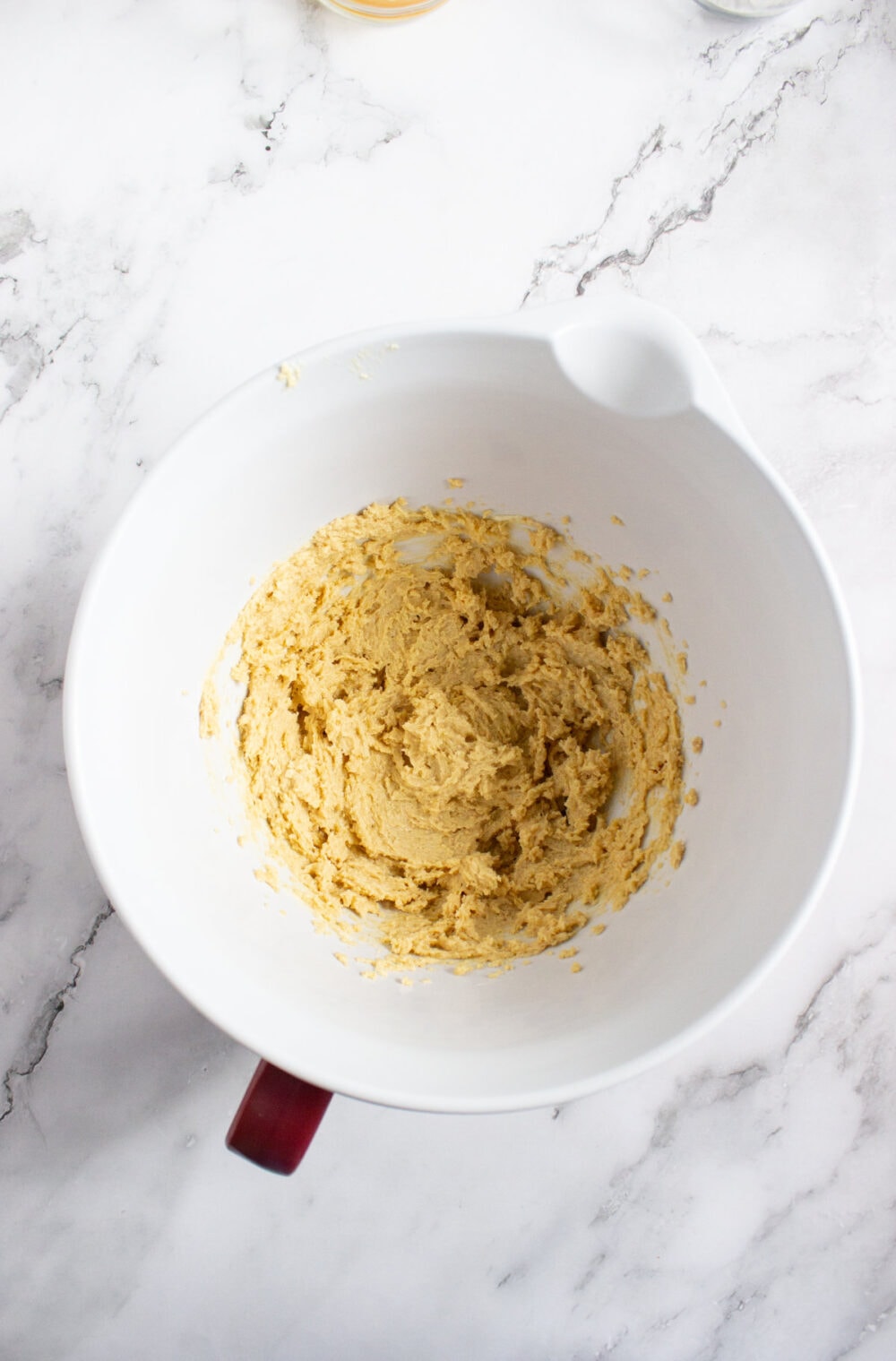 Creamed butter and sugar