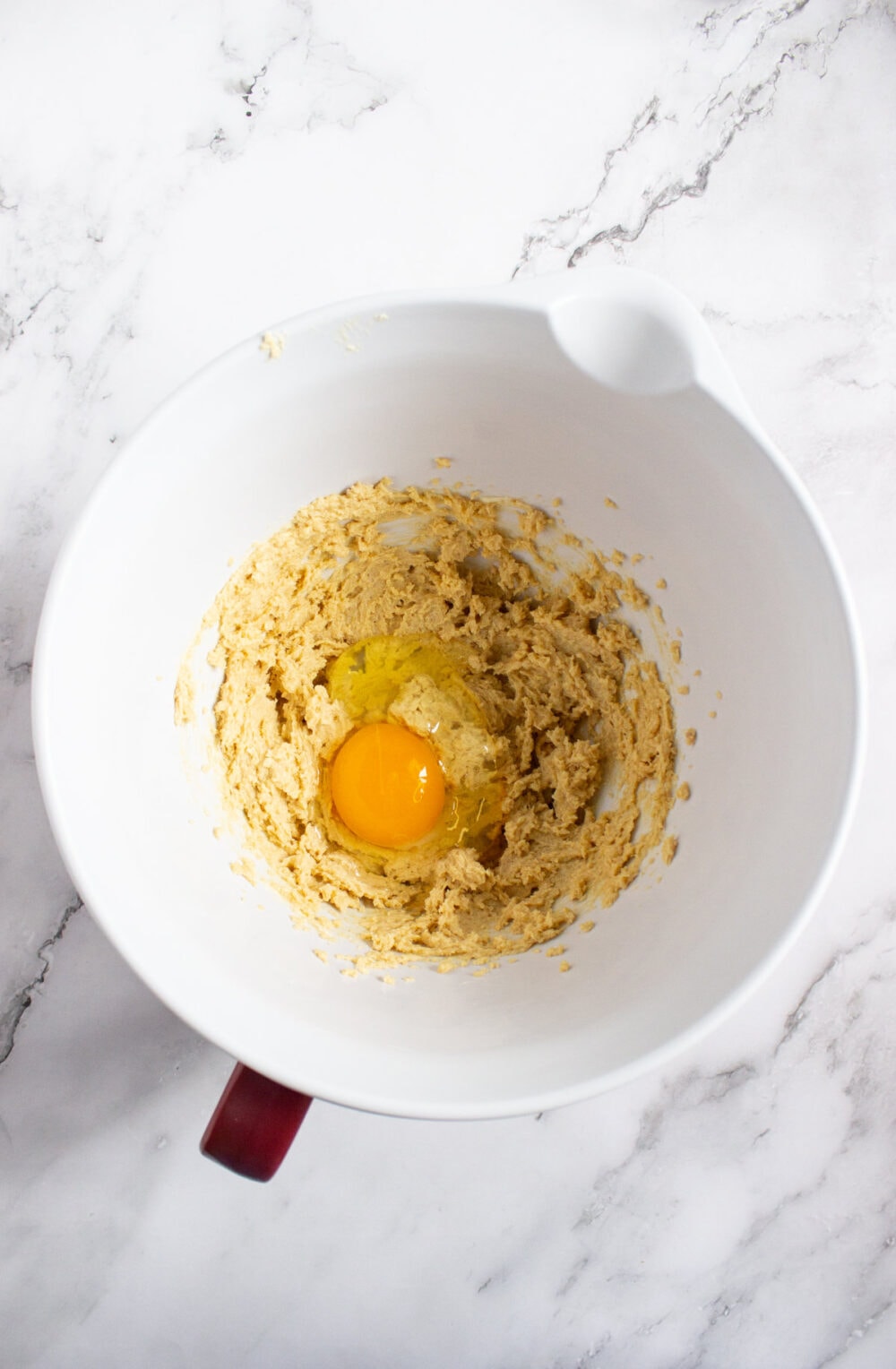 egg in cookie dough mixture