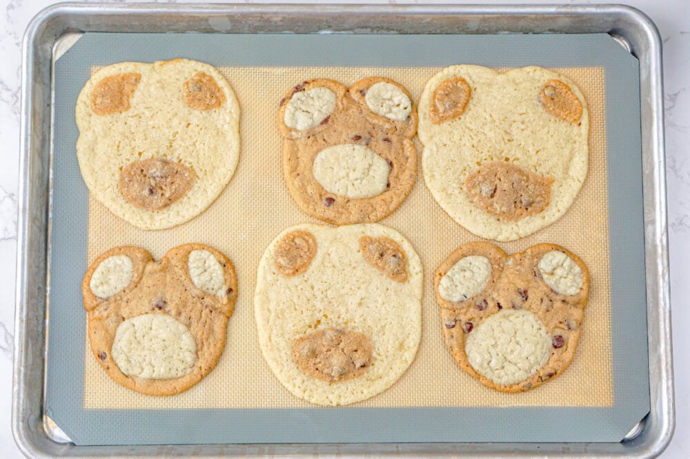 baked cookie bears on a sheet