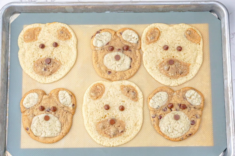 bear faces made out of cookie dough