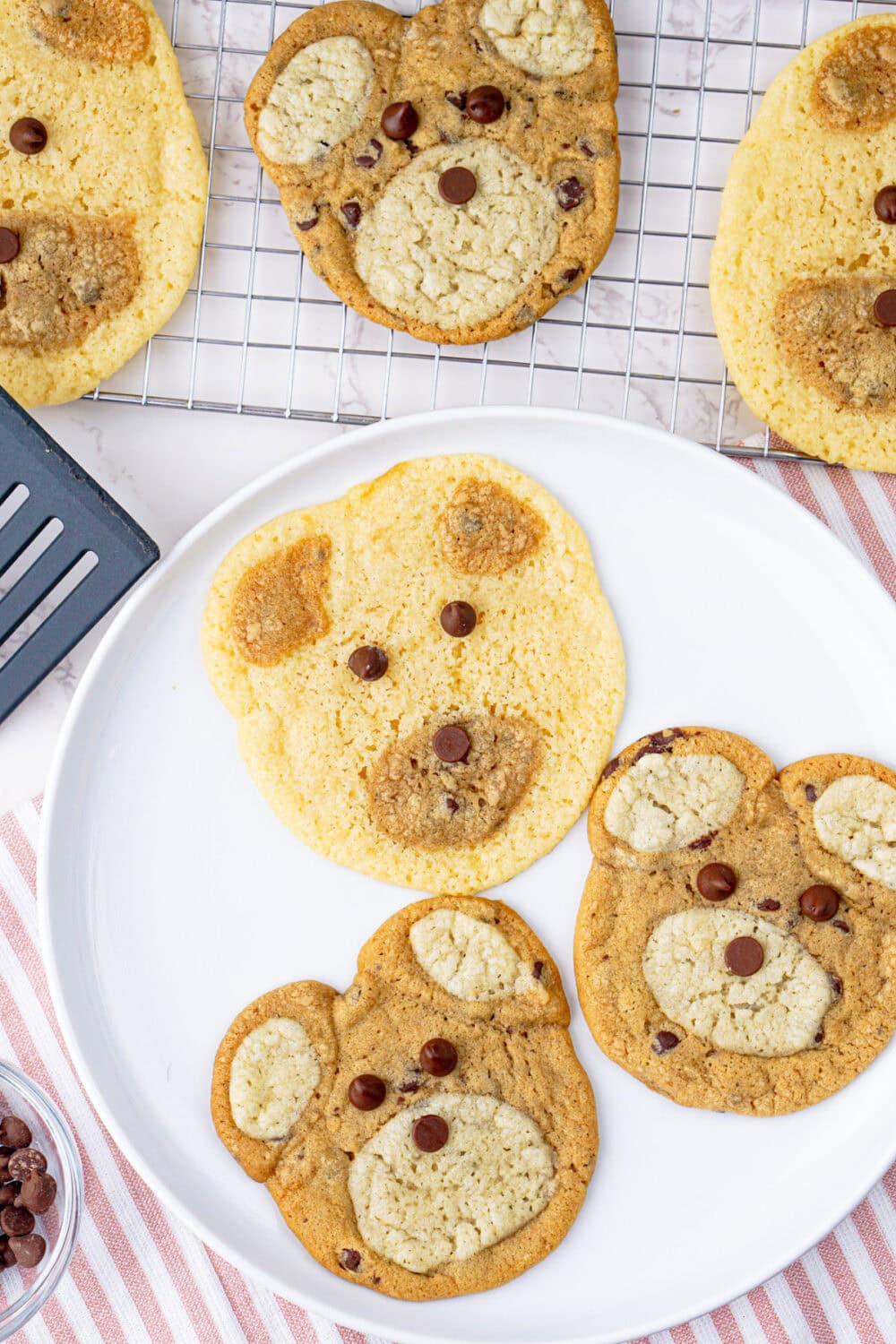 teddy bear cookies on a plate